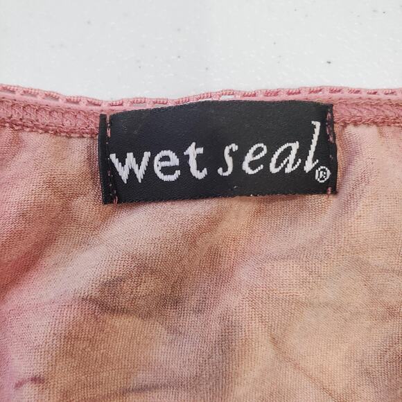 Vintage Y2K Fairy Grunge Wet Seal Shirt Womens Medium Pink Tie Dye Flutter Boho - Picture 3 of 8